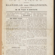 Eerste pagina van de eerste uitgave van Tijdschrift Het Orgel (1886)